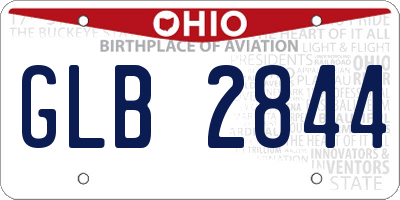 OH license plate GLB2844