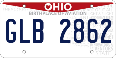 OH license plate GLB2862