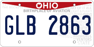 OH license plate GLB2863