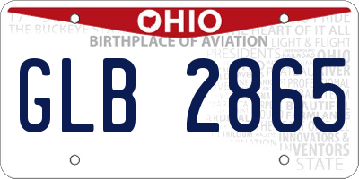 OH license plate GLB2865