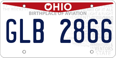 OH license plate GLB2866