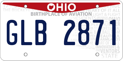 OH license plate GLB2871