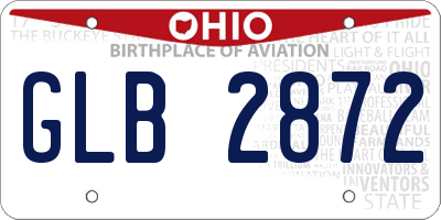 OH license plate GLB2872