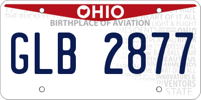 OH license plate GLB2877