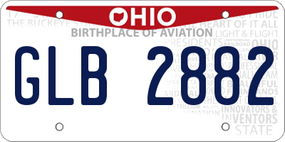 OH license plate GLB2882