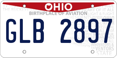 OH license plate GLB2897