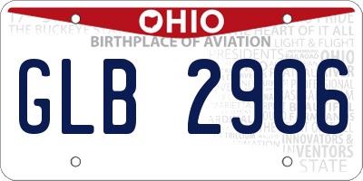OH license plate GLB2906