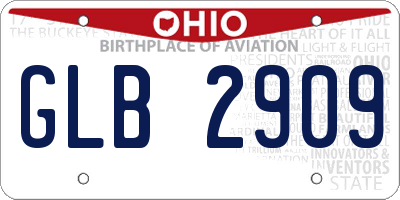 OH license plate GLB2909