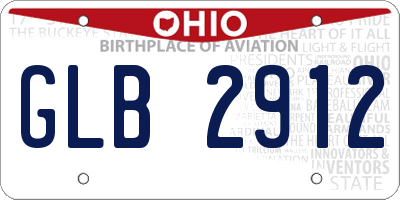 OH license plate GLB2912