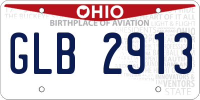 OH license plate GLB2913