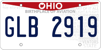 OH license plate GLB2919