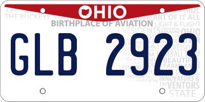 OH license plate GLB2923