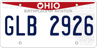 OH license plate GLB2926