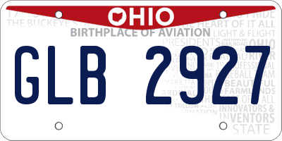 OH license plate GLB2927