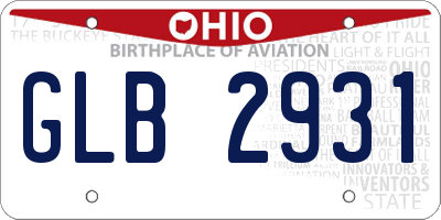 OH license plate GLB2931