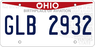 OH license plate GLB2932