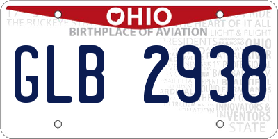OH license plate GLB2938