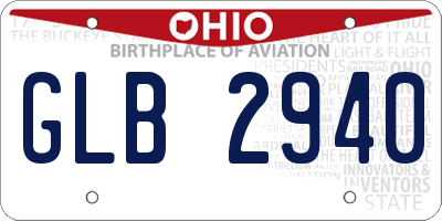 OH license plate GLB2940