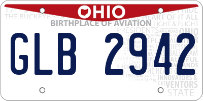 OH license plate GLB2942