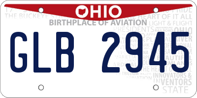 OH license plate GLB2945