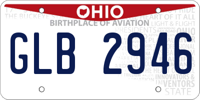 OH license plate GLB2946