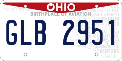 OH license plate GLB2951