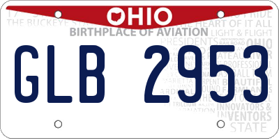 OH license plate GLB2953