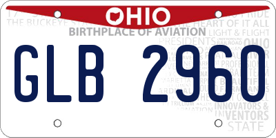 OH license plate GLB2960