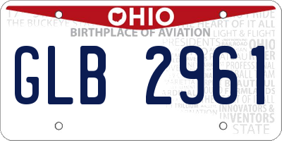 OH license plate GLB2961