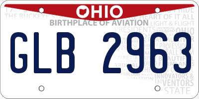 OH license plate GLB2963