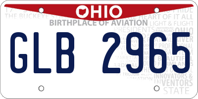 OH license plate GLB2965
