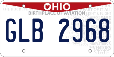 OH license plate GLB2968