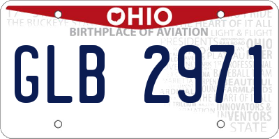 OH license plate GLB2971