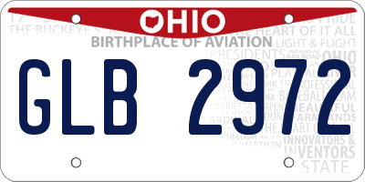 OH license plate GLB2972