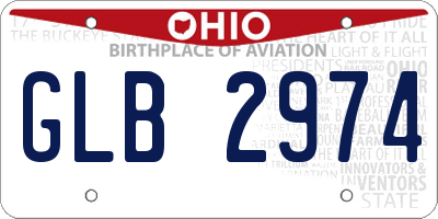 OH license plate GLB2974