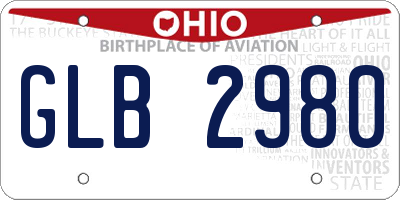 OH license plate GLB2980