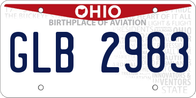 OH license plate GLB2983