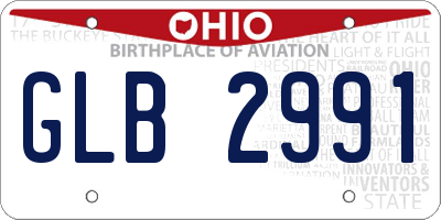OH license plate GLB2991
