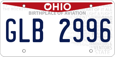 OH license plate GLB2996