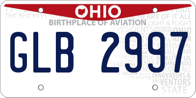 OH license plate GLB2997