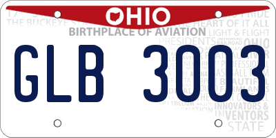 OH license plate GLB3003