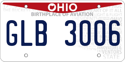 OH license plate GLB3006