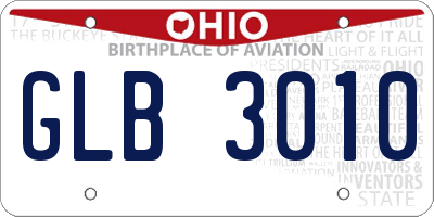 OH license plate GLB3010