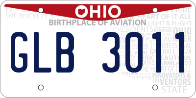 OH license plate GLB3011