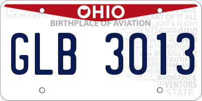 OH license plate GLB3013