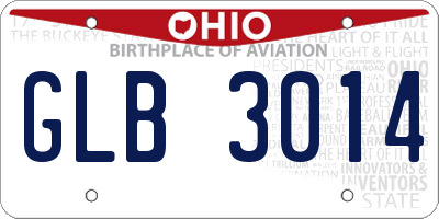 OH license plate GLB3014