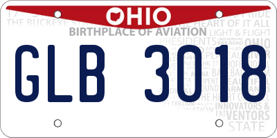 OH license plate GLB3018