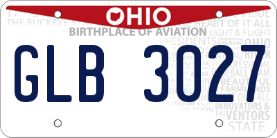 OH license plate GLB3027