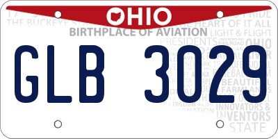 OH license plate GLB3029