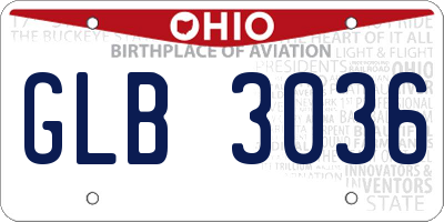 OH license plate GLB3036